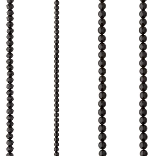 Black Mixed Glass Round Beads by Bead Landing&#x2122;